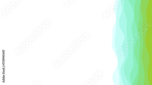 Abstract wavy gradient background featuring soothing green and blue tones on a clean white field. Ideal for modern designs, presentations, or digital aesthetics.