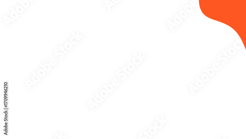 Clean white background with a vibrant orange abstract curve in the top right, ideal for presentations, graphic design, and modern branding.