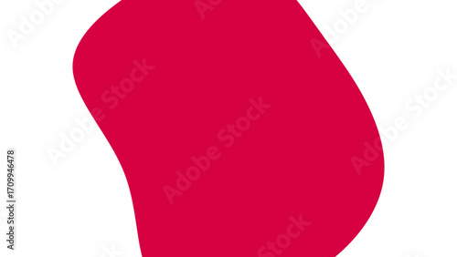 Vibrant red organic abstract shape on a clean white background, creating a modern, minimalist graphic design element for backgrounds or creative projects.