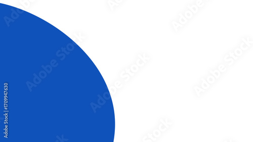 Minimalist design featuring a vibrant blue quarter circle against a clean white background, ideal for modern presentations, graphic layouts, and abstract concepts.