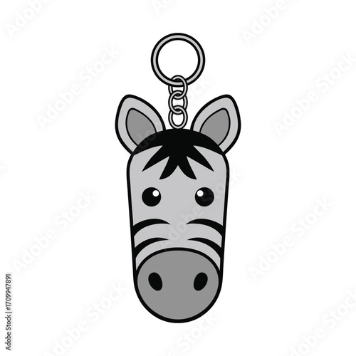 Zebra face keychain vector design