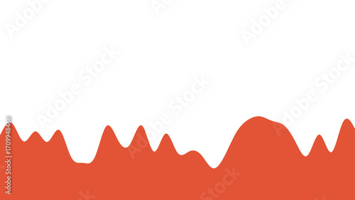 Modern abstract orange wavy shape on a clean white background, ideal for contemporary design, headers, or text overlays, conveying fluidity and minimalist elegance.