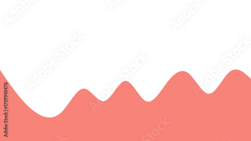 Abstract wavy coral pink graphic shape on a clean white background, ideal for modern design, banners, or creative projects.