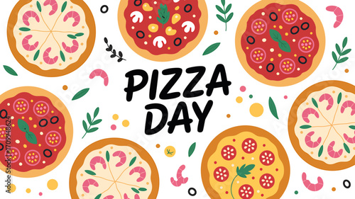 Pizza Day Celebration – Tasty Italian Pizza Illustration