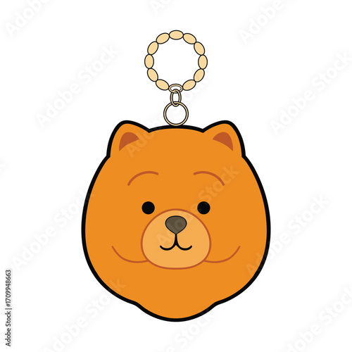 Chow chow face keychain vector art