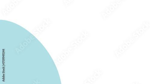 A serene light blue curved abstract shape gracefully occupies the bottom left corner of a pristine white background, offering a versatile minimalist design element.