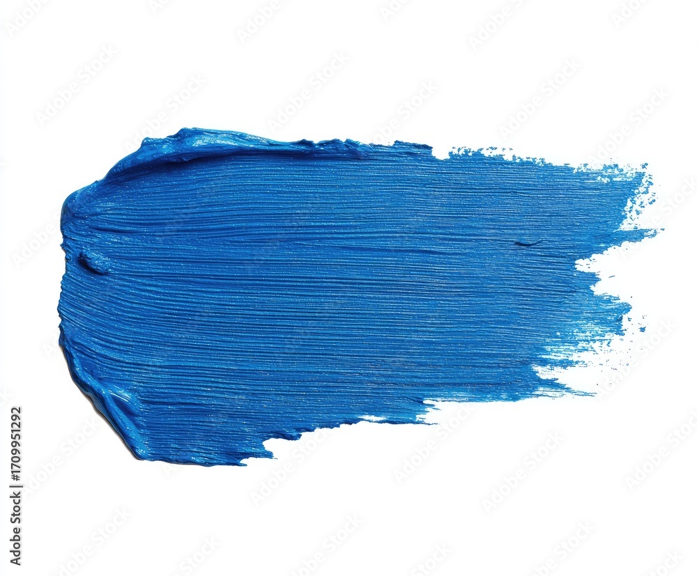 Fototapeta premium Cobalt blue paint stroke on white background
