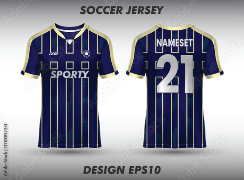 Football jersey design for sublimation jersey template front and back view of sports jersey
