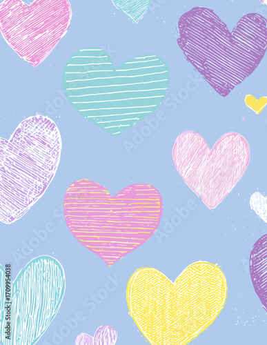 Ce motif délicat de cœurs pastel esquissés à la main apporte une touche de tendresse et de gaieté à tout design.