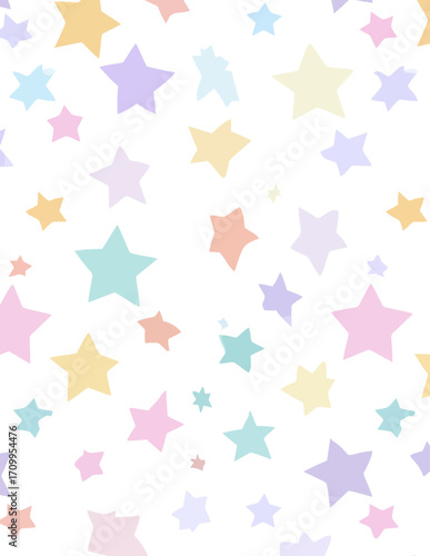 Motif vectoriel sans couture d'étoiles pastel