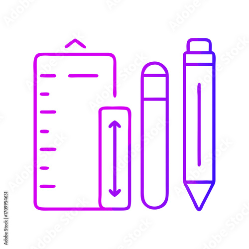 Design dimensions measurement tool icon vector illustration for engineering and technical drawing work flow