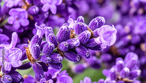 Fototapeta Naklejka Na Ścianę i Meble -  Close-up of vibrant purple lavender blossoms