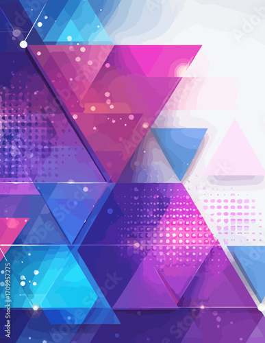 Fond abstrait vibrant et géométrique, style vectoriel