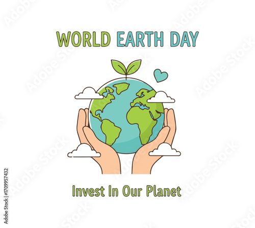Earth Day idea, hands cradling the globe
