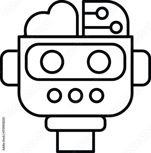 Robotization Icon Vector – Automation, Robotics, and Industry 4.0 Symbol