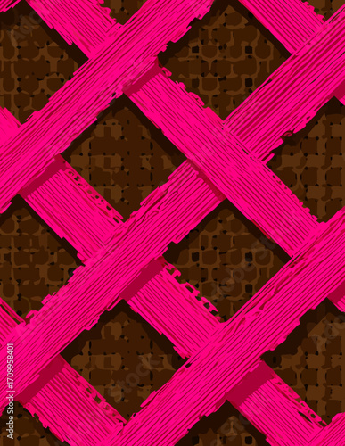 Trame vectorielle vibrante rose et marron texturée