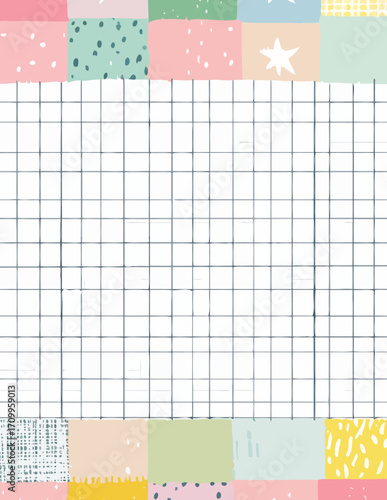Fond vectoriel graphique, quadrillage stylisé, lignes fines, texture géométrique