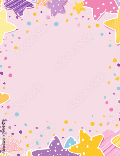 Fond vectoriel pastel, style simple et fantaisiste, confettis