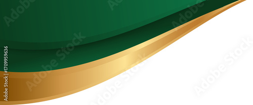 Abstract Green and Gold Wave Design, Elegant Corner Background