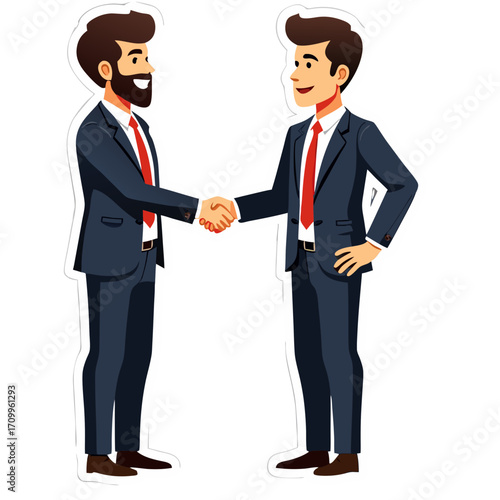 Illustration of business handshake deal agreement partnership collaboration teamwork success negotiation concept