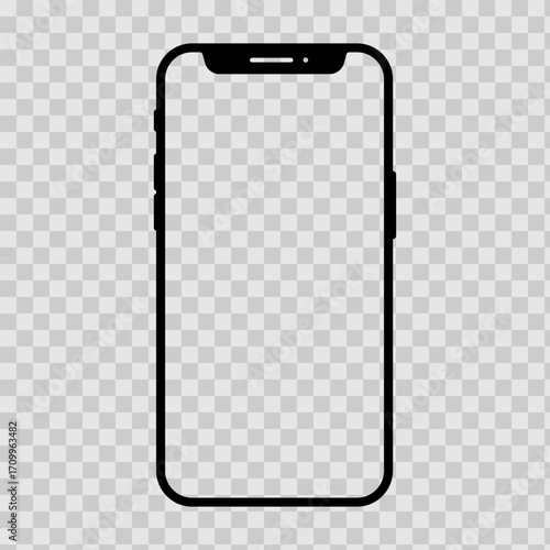 Set of black Smartphone icons. Simple Mobile Phone icon template. White and black. Vector illustration