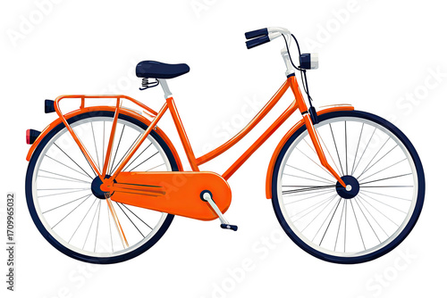 Orange vintage bicycle side view