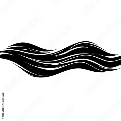 Blue wave water elements are combined with a curved border frame to create a modern background for educational and business presentations, featuring overlapping gradient styles and flat, simple