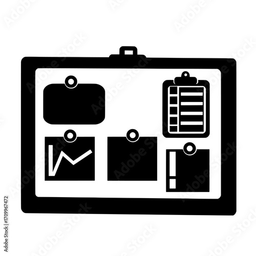 A modern whiteboard for jotting down memos and planning, isolated and sleek, is used for scheduling work processes and meetings on a wall, while also serving as a magnetized taskboard for classroom