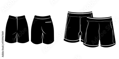 Chino sartorial suit Shorts design is illustrated through a modern flat sketch that showcases formal shorts concept from front and back view, along with printed walking bermuda shorts design