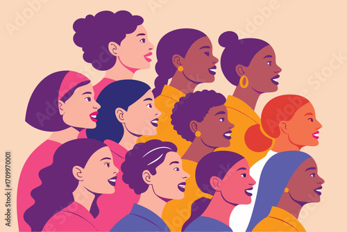 Diverse Group of Women in Profile diversity people