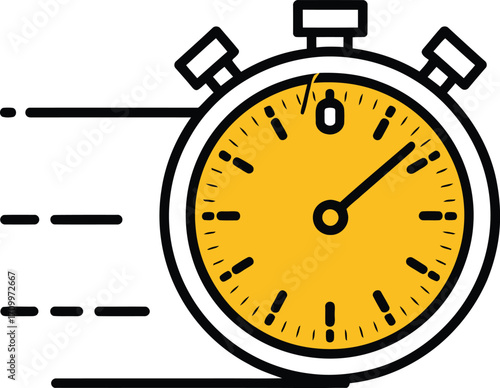Dynamic stopwatch icon signaling speed, urgency, and efficient time management for modern projects