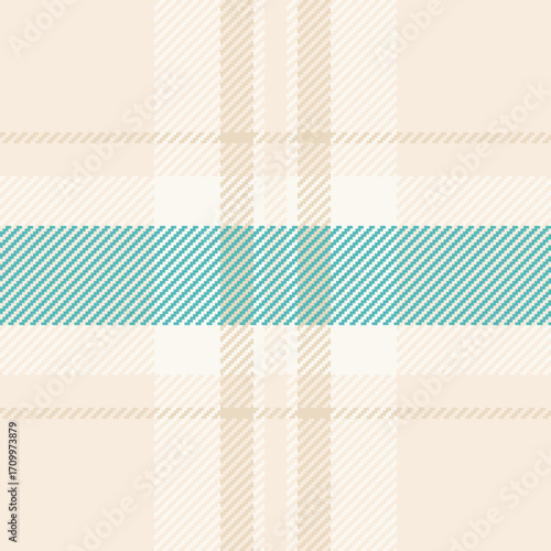 Picnic blanket background textile plaid, order fabric texture pattern. Sexy vector tartan check seamless in light and sea shell colors.