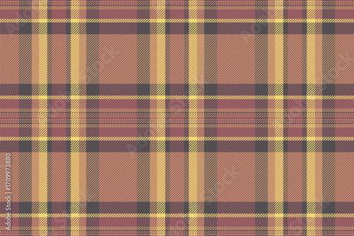 Marriage texture fabric textile, colorful tartan background pattern. Feminine check seamless plaid vector in orange and red colors.