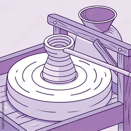 Vector illustration of a cup of coffee on a plate, top view, an emergency button design