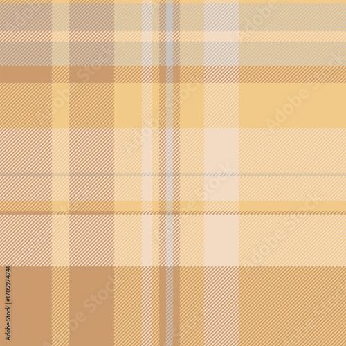 Mexico textile fabric background, designer plaid vector texture. Formal seamless tartan pattern check in amber and orange colors.