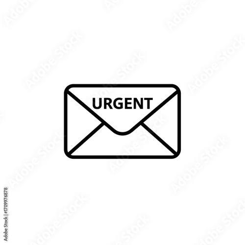 Urgent mail envelope isolated on transparent background
