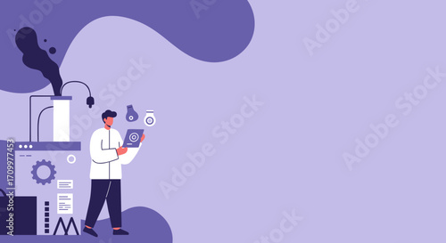 Man with a staff carefully navigating a waterfall and river amidst red mountains, depicting exploration, adventure, and overcoming challenges in nature.