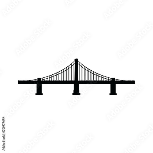 cable bridge over white background
