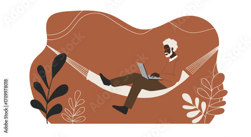 Young woman working remotely from her comfortable home sofa with a laptop. Perfect for themes of freelance, online learning, and modern lifestyle.