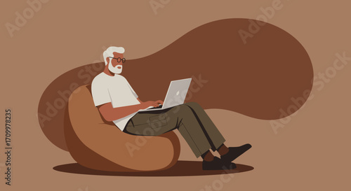 Young woman remotely working or studying outdoors using a laptop. Depicts digital nomad lifestyle, online learning, freedom, and technology.