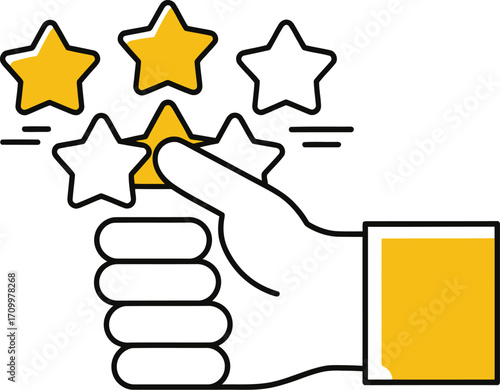 Customer satisfaction rating with stars, showing excellent feedback and positive reviews
