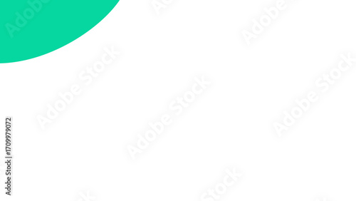 Modern minimalist background with a vibrant teal partial circle and ample white space. Perfect for presentations, web design, or creative projects.