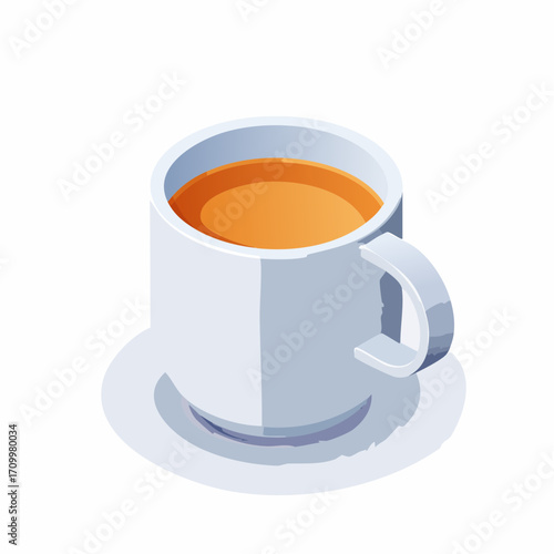 Warm inviting cup of tea on saucer offers moments of peaceful relaxation and cozy comfort