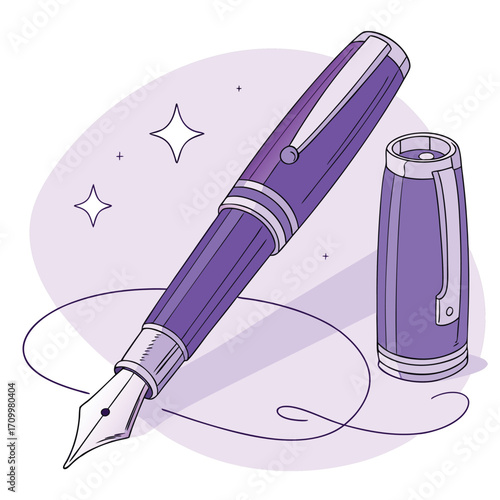 Closeup of a silver ballpoint pen on a document, an elegant instrument for signing business papers