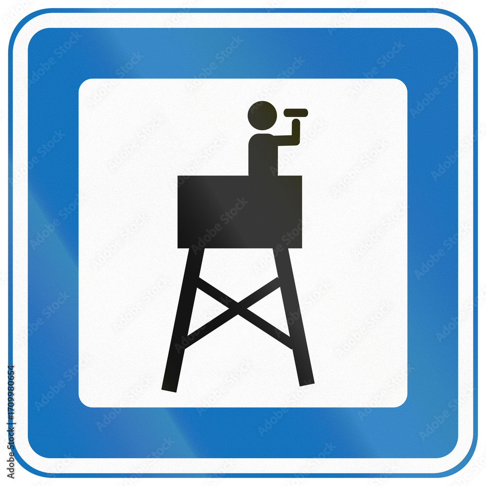 Fototapeta premium Danish service road sign - Observation tower