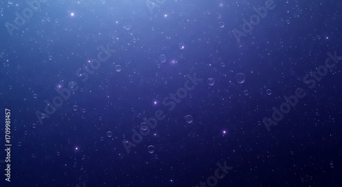 Dark Blue Underwater Bubbles.