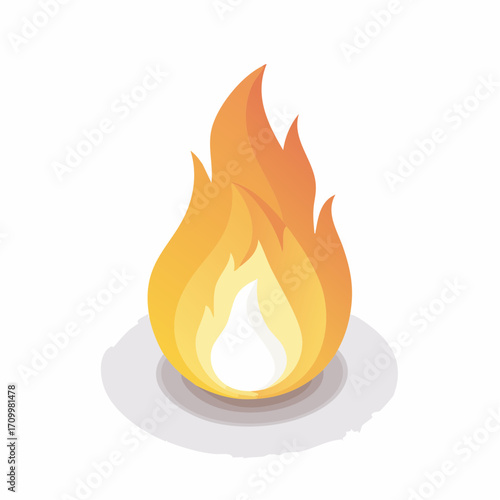 Vibrant, stylized flame illustration ignites creative projects with warmth and energy