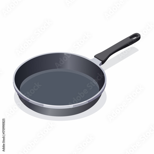 Modern kitchen frying pan with handle, perfect for culinary content and cooking tutorials