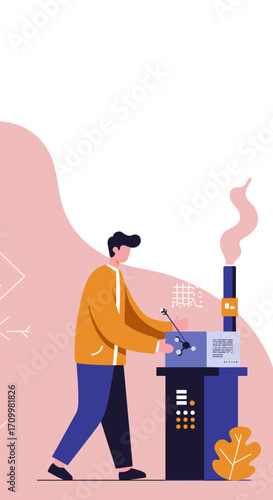 Professional man diligently working on a laptop at his desk in a modern office, representing remote work, productivity, and online communication.