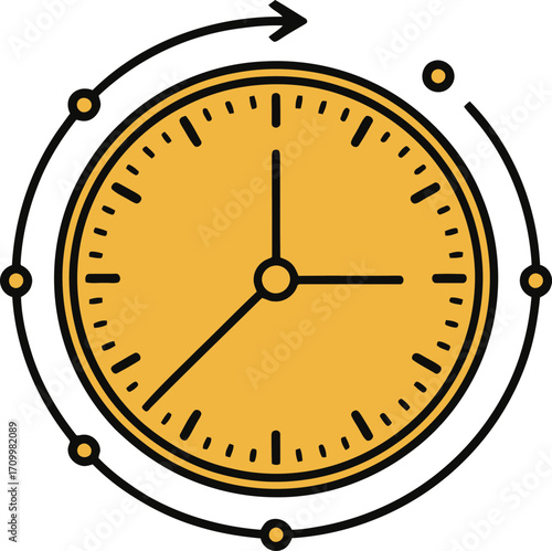 Dynamic clock icon symbolizing time management and efficient project deadlines